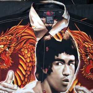 Vintage Y2K Bruce Lee Enter The Dragon Button Shirt